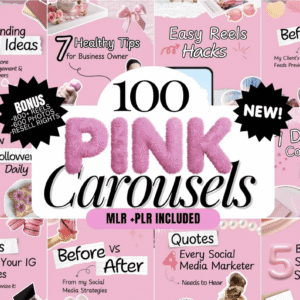 100 Aesthetic Pink Instagram Carousel Templates