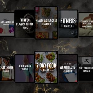 20+ Fitness & Wellness Planners Bundle for Canva with PLR & MRR Rights