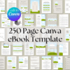Canva eBook Template, Course WorkBook Template, How to Create e-Book, 250 page book Template