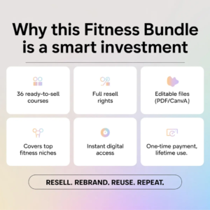 36 Fitness Courses Collection to Rebrand, Resell & Build a Profitable Fitness Brand with PLR & MRR Rights