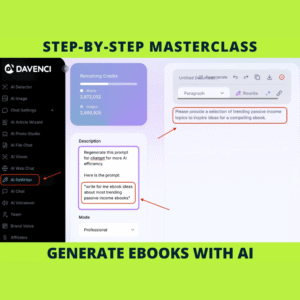 AI eBook Creation Masterclass – Step-by-Step Video Training to Generate Complete eBooks with ChatGPT with PLR & MRR Rights