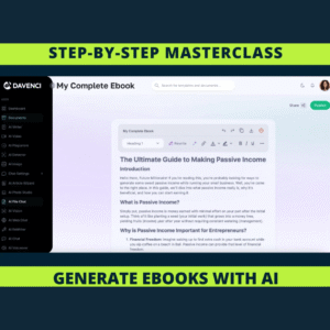 AI eBook Creation Masterclass – Step-by-Step Video Training to Generate Complete eBooks with ChatGPT with PLR & MRR Rights