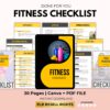 Fitness Checklist & Coaching Printable for Canva