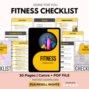 Fitness Checklist & Coaching Printable for Canva