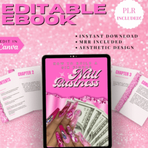 PLR Nail Business eBook – Canva Editable Nail Tech Guide | DFY Digital Product with Resell Rights