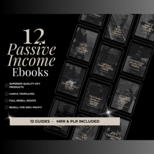 Passive Income eBook Bundle for Digital Resale & Social Media Marketing with PLR & MRR Rights