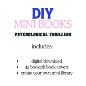 Psychological Thriller DIY Mini Bookshelf – Digital PDF Printout