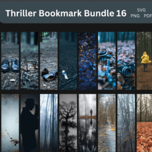 Thriller Bookmark Bundle – Psychological Thriller & Mystery Bookmarks (Digital Download)A set of 9 suspense-filled thriller bookmarks designed for fans of psychological thrillers and mystery novels.