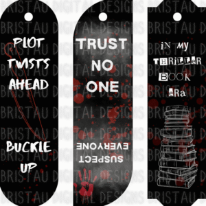Thriller Bookmark Bundle – Psychological Thriller & Mystery Bookmarks (Digital Download)
