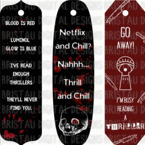 Thriller Bookmark Bundle – Psychological Thriller & Mystery Bookmarks (Digital Download)